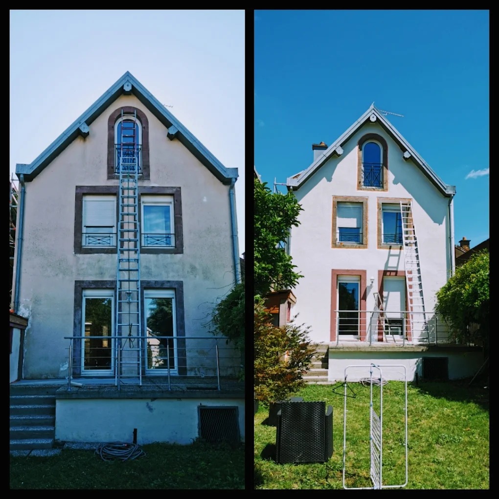 Travaux en hauteur sur maison ancienne, Haut-Rhin — avant/après